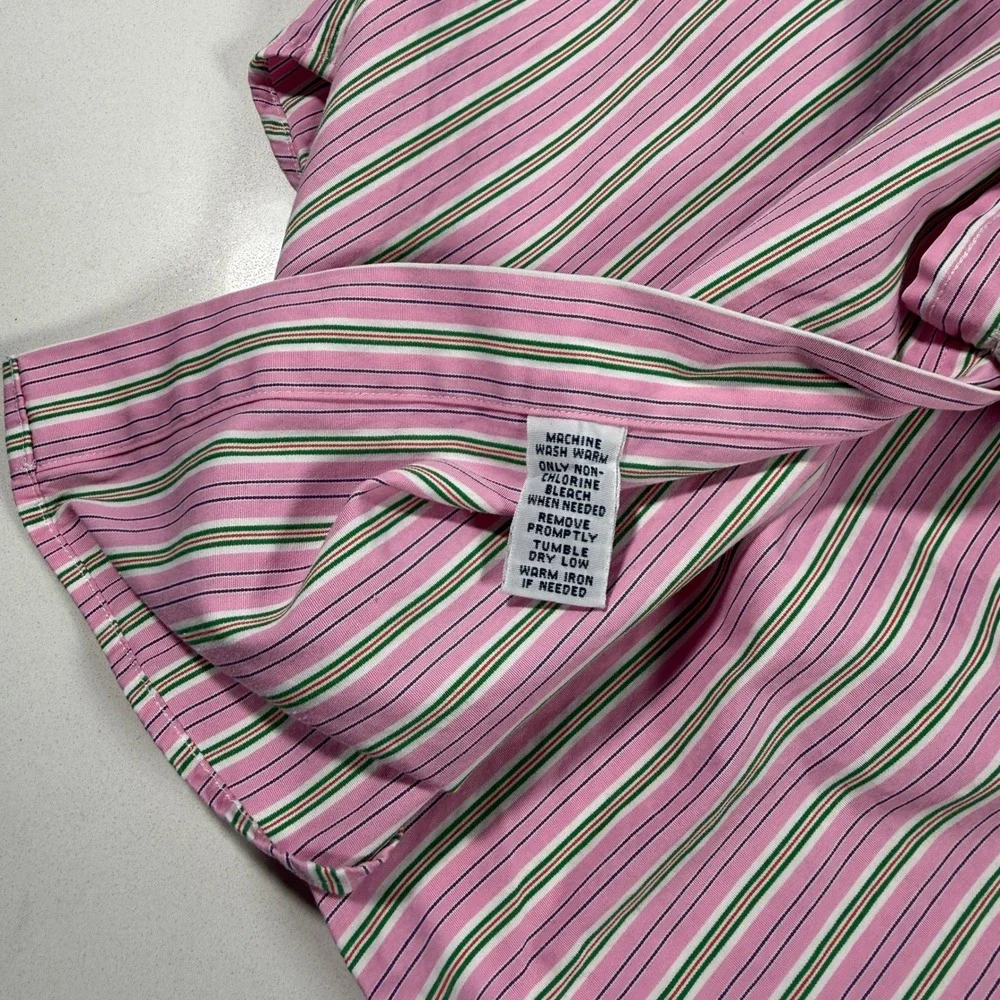 Polo Ralph Lauren Mens‎ XL Classic Fit Pink Green Striped Button Down Shirt